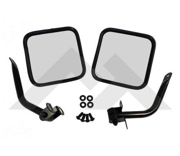 Complete side mirror set - black